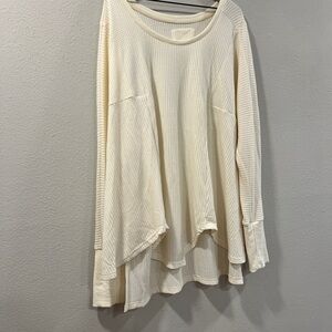 Elegant Cream Waffle Top